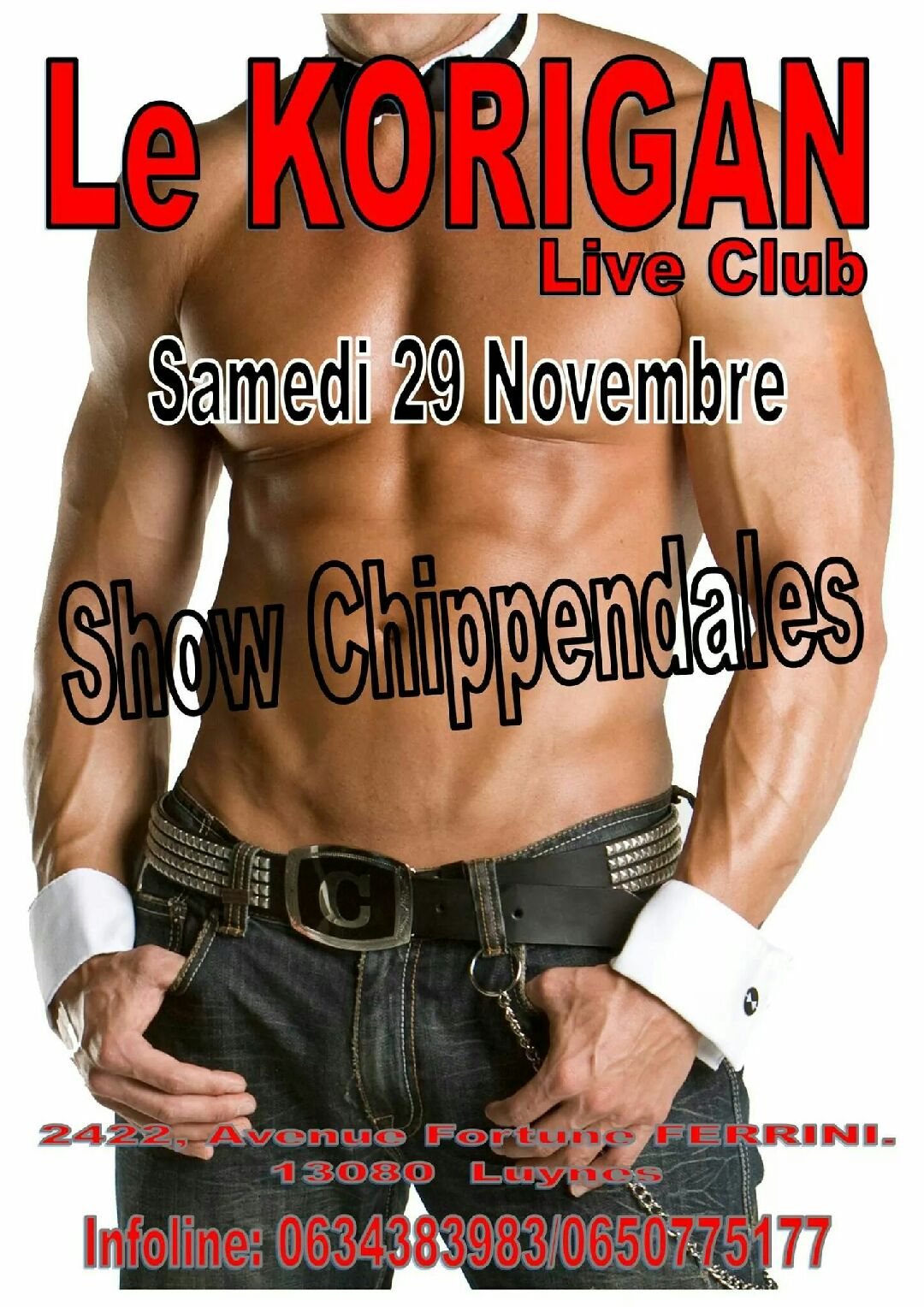 Show chippendales des GENTLEMEN STRIPTEASE au Korigan Live Club de Luynes près d'Aix-en-Provence